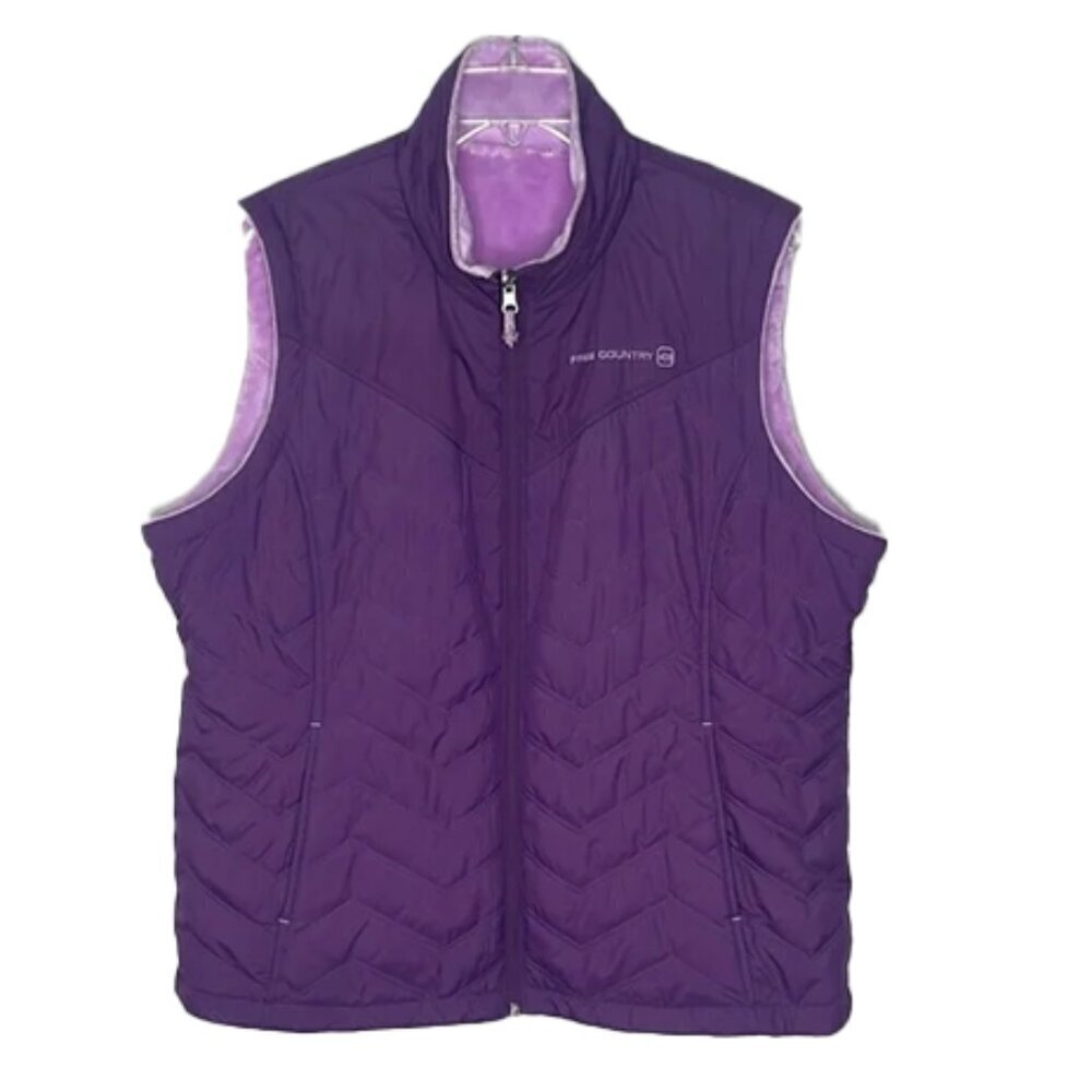 ❤️ FREE COUNTY Women's Purple Puffer Vest Size L - Picture 1 of 3